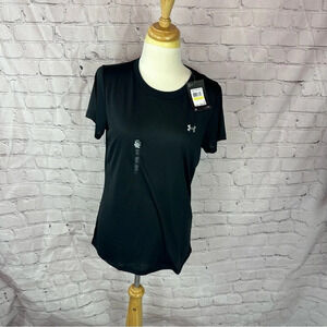 Nwt under armour women's black short sleeve loose fit top